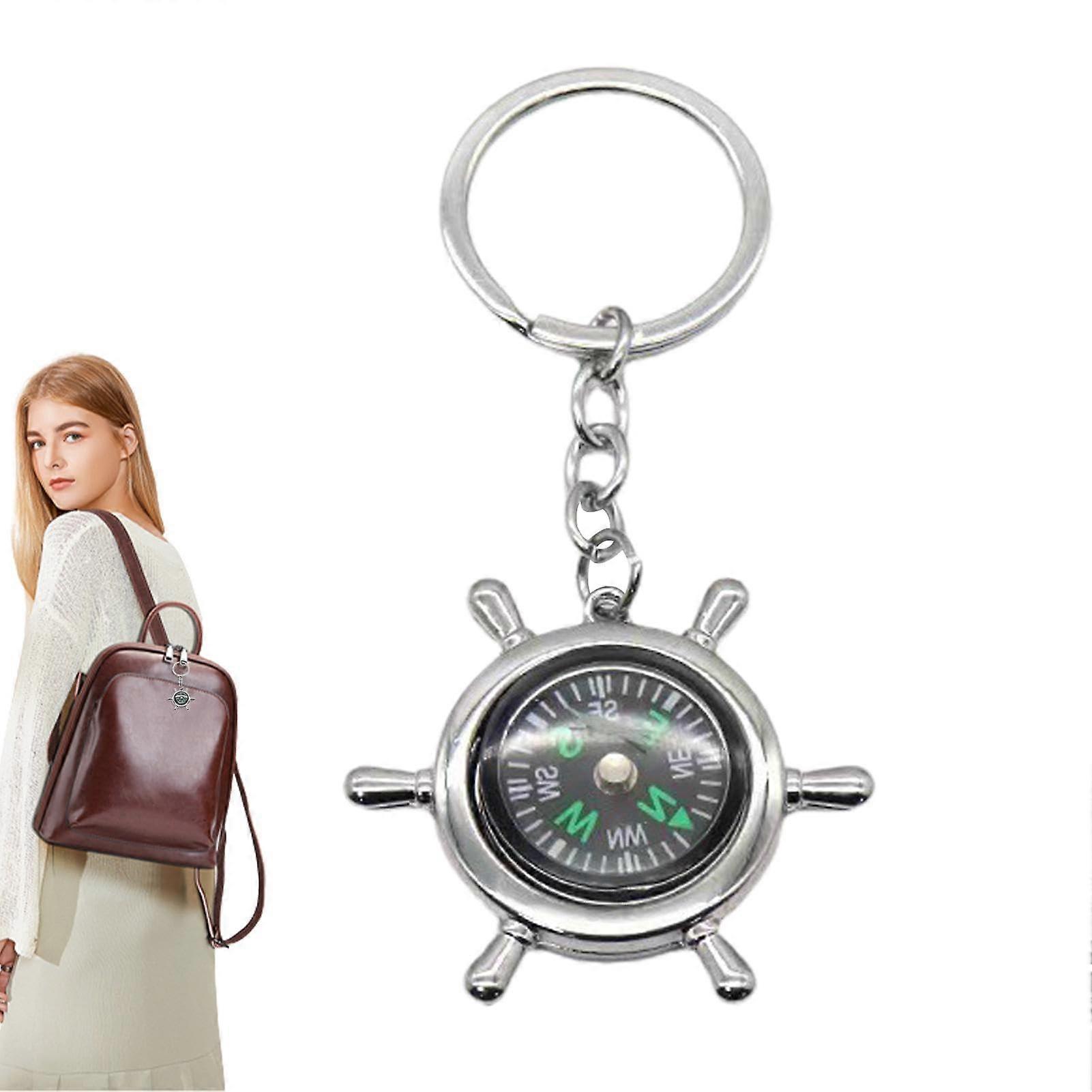 Pocket Compass Keychain, Compass Outdoor Survival Keyring for Hiking