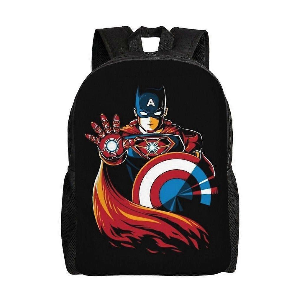Captain America Versatile Backpack Washable casual style School Student Backpack Trendy Oxford Cloth Computer Bag Unisex-hk4102