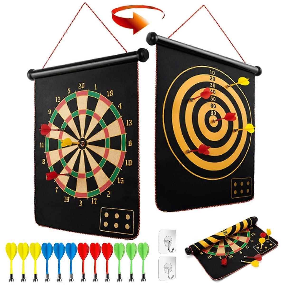 Magnetic Dartboard with 12 Safe Darts, Games for /Adults, 38 cm