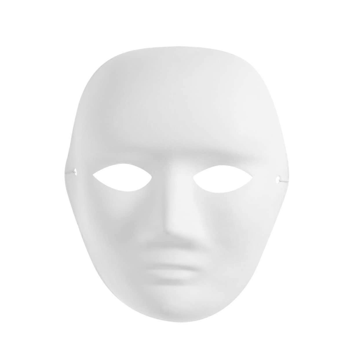 DIY men's portrait mask blank white pulp mask for creative craft projects elastic band for adults to improve painting skills