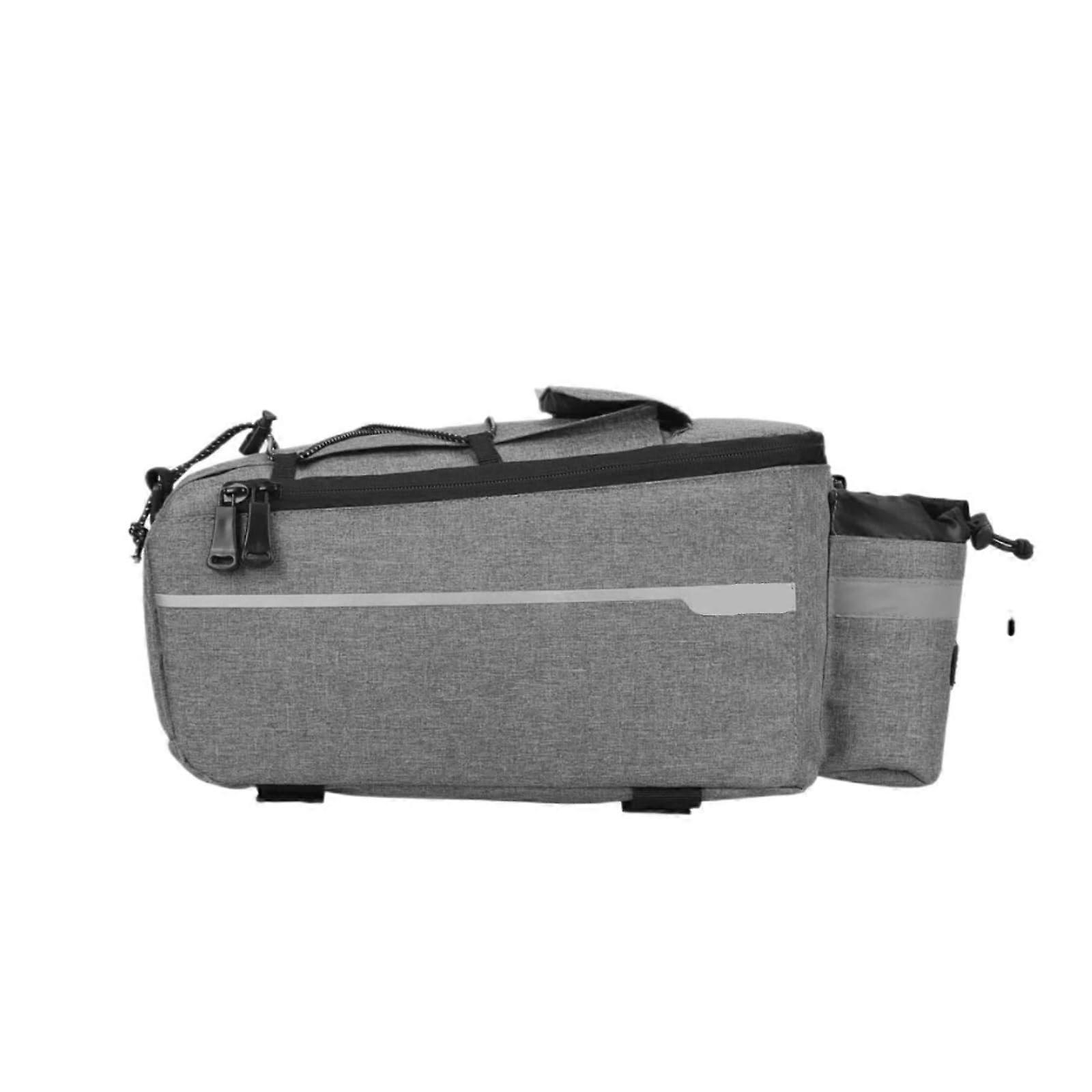Bicycle Frame Bag 13L Waterproof Pannier-Style Rear Rack Bag For Back Seat Light Gray