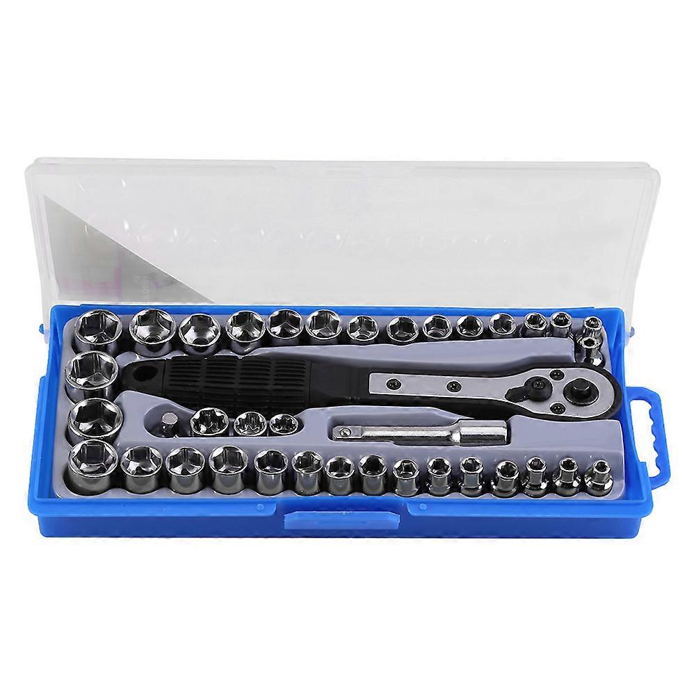 38 Pcs Multi-functional 3/8 inch ImperialMetric Ratchet Driver Socket Wrench Tool Set