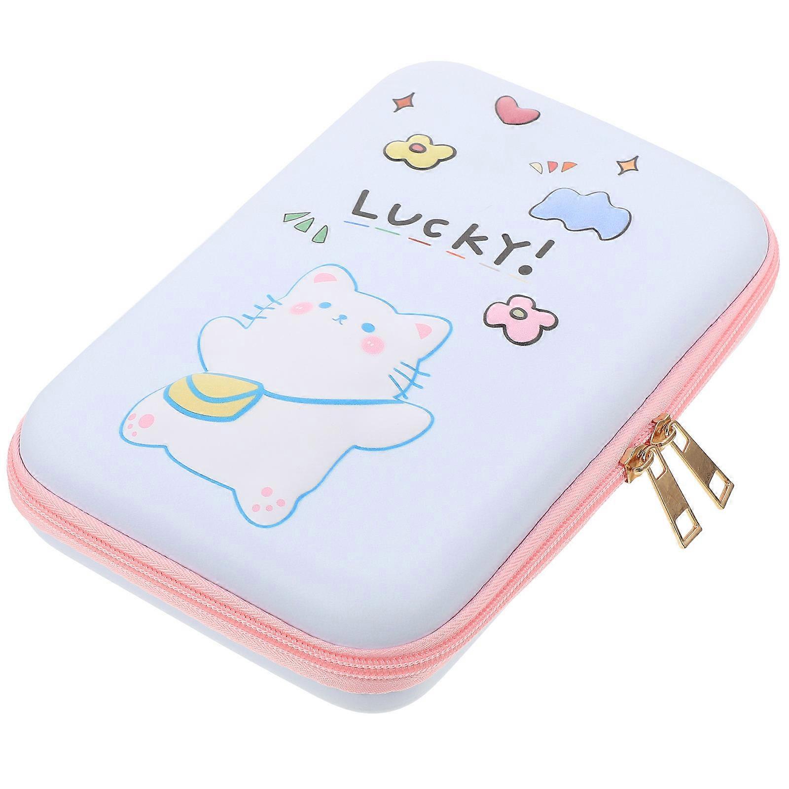 Large Capacity Pencil Case School Use Rectangular Shape Zipper Design Anti-stain Stationery Holder 1Pack