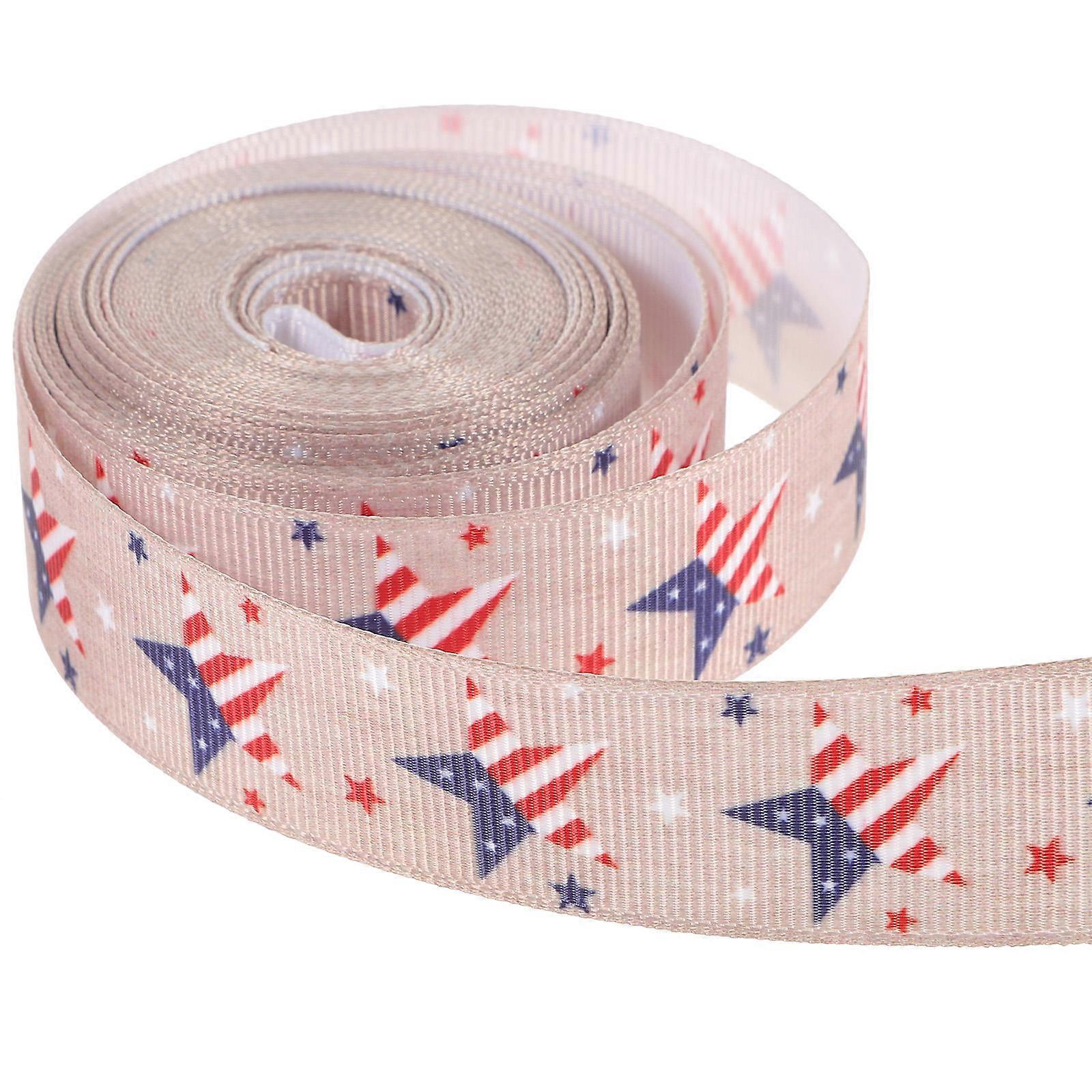 Ribbon For Diy Independence Day Party Decoration Star Pattern Polyester 450x2.2cm 1 Roll