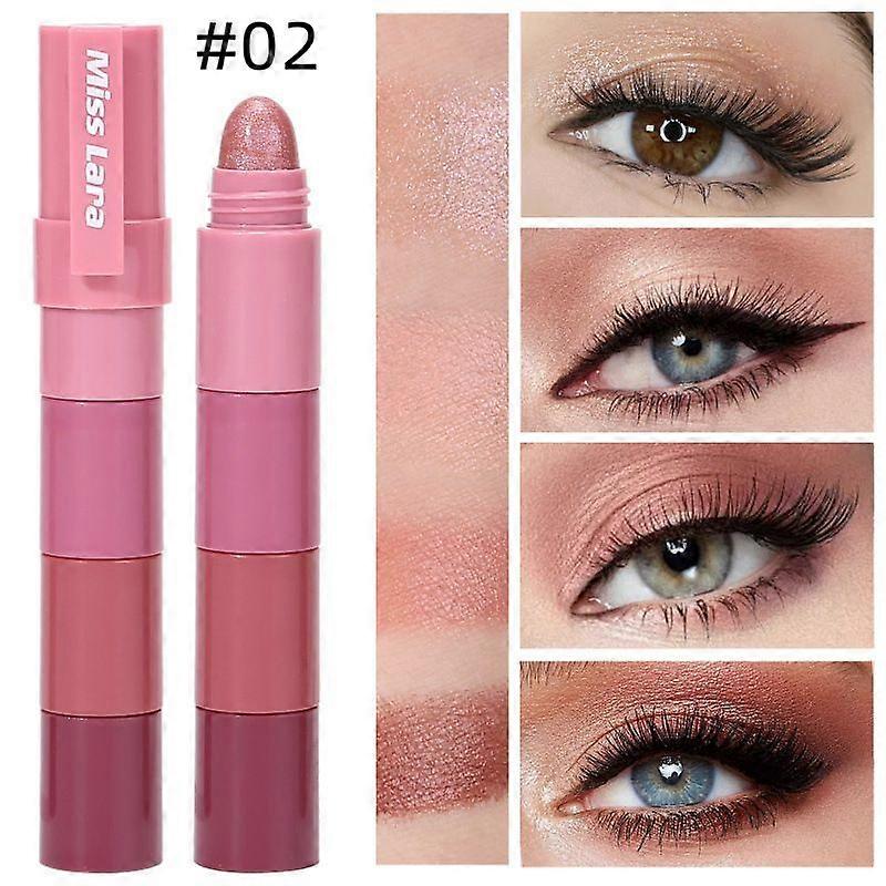 Eyeshadow Pencil 4 in 1 Matte Fine Eyeshadow Stick Highly Pigmented Eyeshadow Face Eyes Highlighter Pen Long Lasting Shimmer Eyeshadow Pen