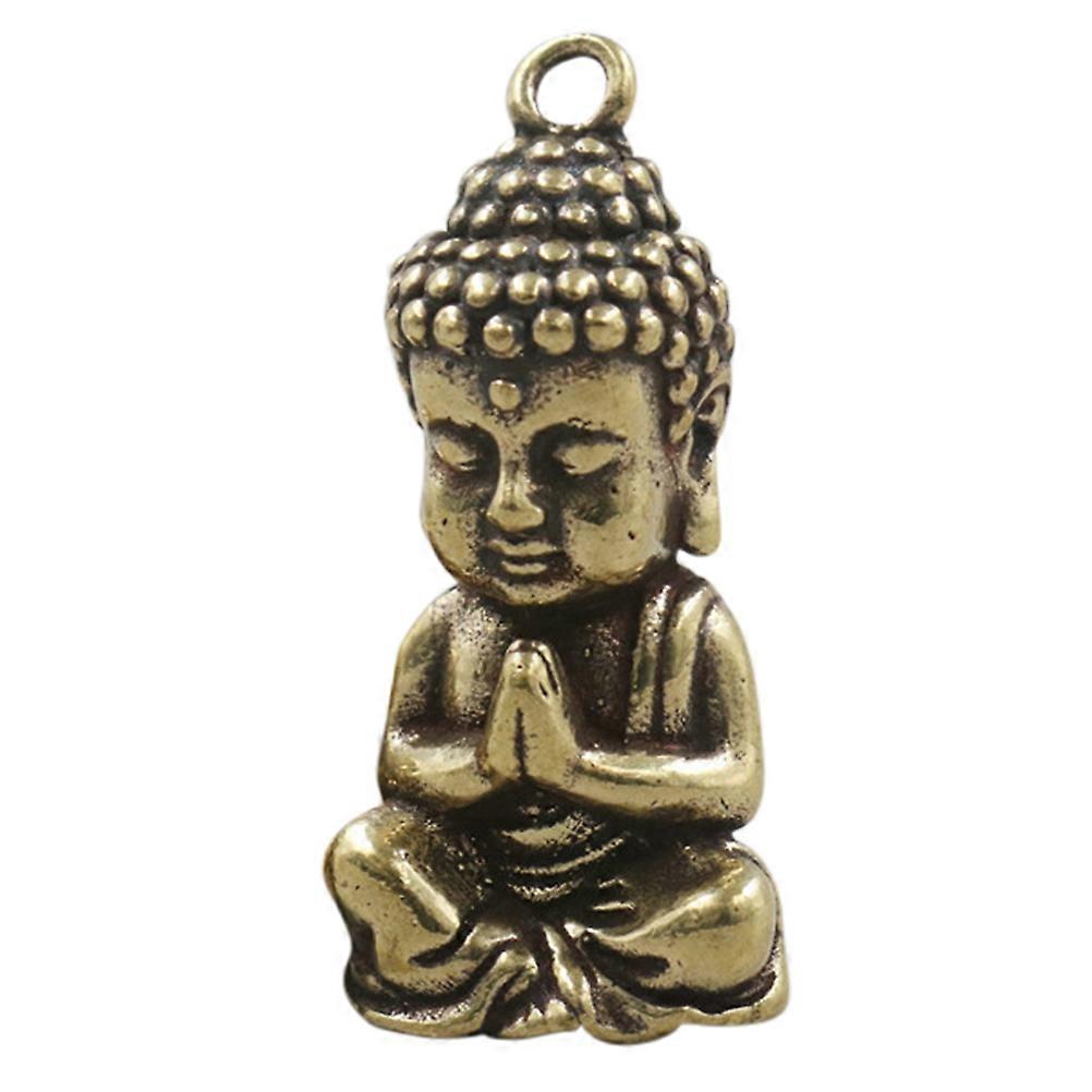 Copper Buddha Keychain Pendant Vintage Style Durable DIY Charm for Keys Bags Luck