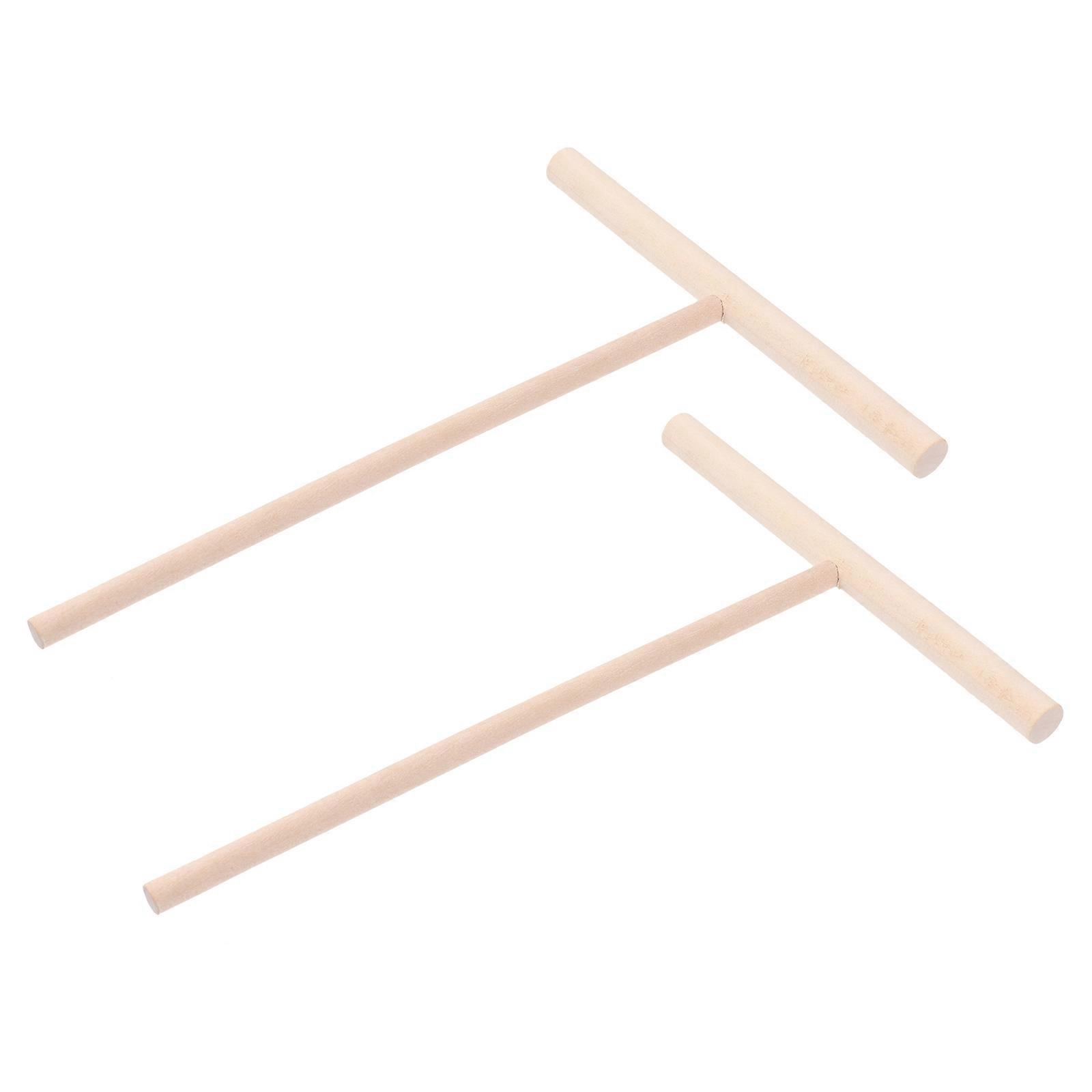 Pancake Batter Spreader Crepe Tool Wooden Kitchen Utensil for Making Pancakes Beige 2Pcs