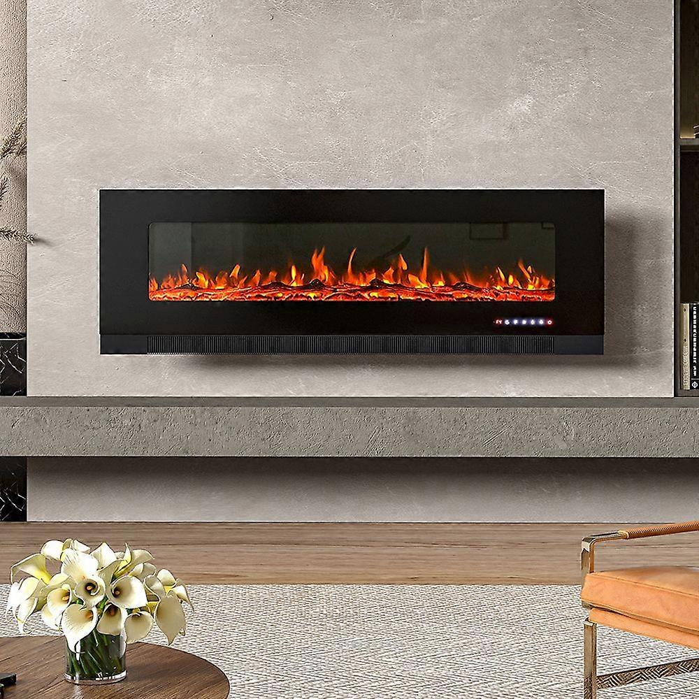 60inch Wall Mounted Electric Fireplace Black