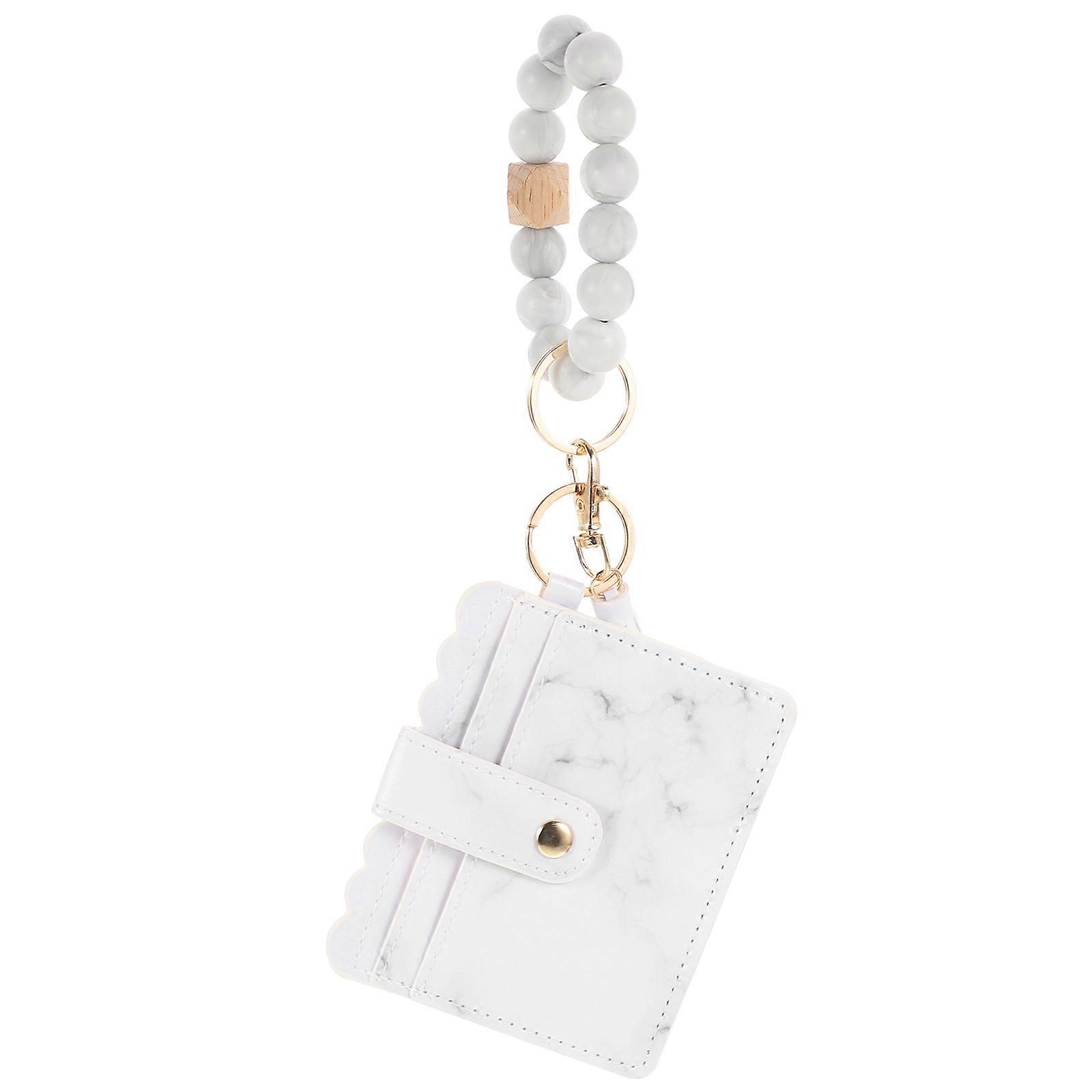Coat Keyring Bag Pendants Beaded Keychain Daily Use Light Grey 1Pcs