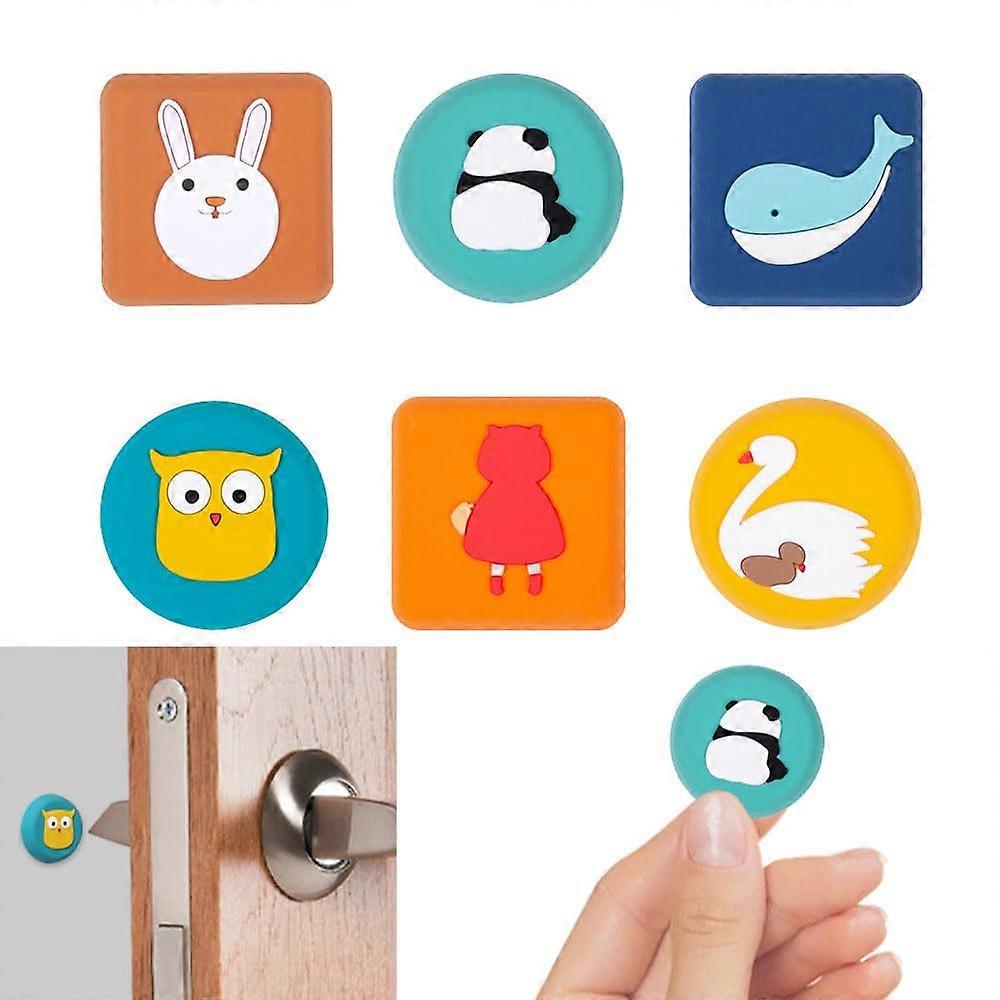 Door Stops for Walls, Elastic Silicone Buffer Self Adhesive (Pack of 6)