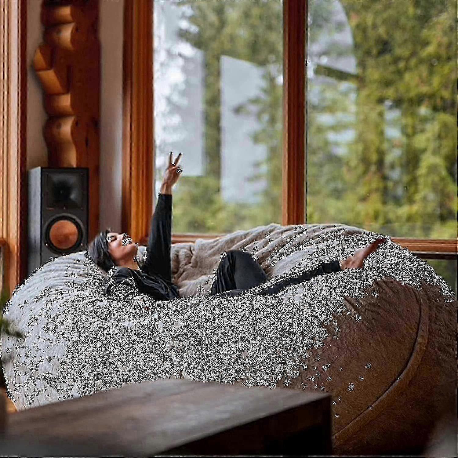 Giant Bean Bag Chair Cover(No Filler),Oversized Round Soft