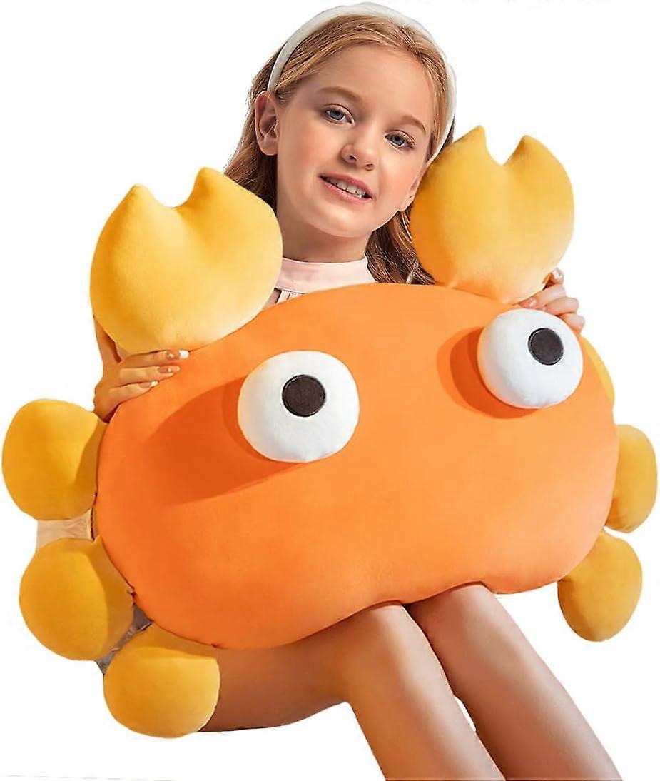 Soft Crab Plush Hugging Pillows Cute Red Crab Stuffed Toy Realistic Marine Crabs Plushies Back Cushion（Crab）