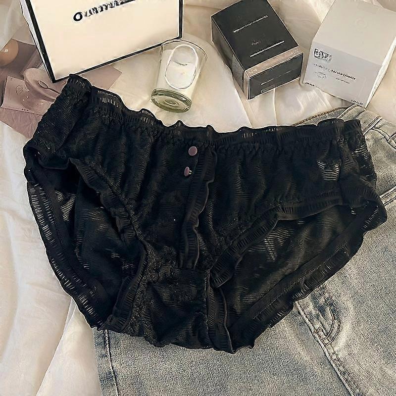 Plus Size Women's Panties Women's Briefs Mid-waist Breathable Hip Lift Sexy Pure Wind Translucent Lace Edge Underwear