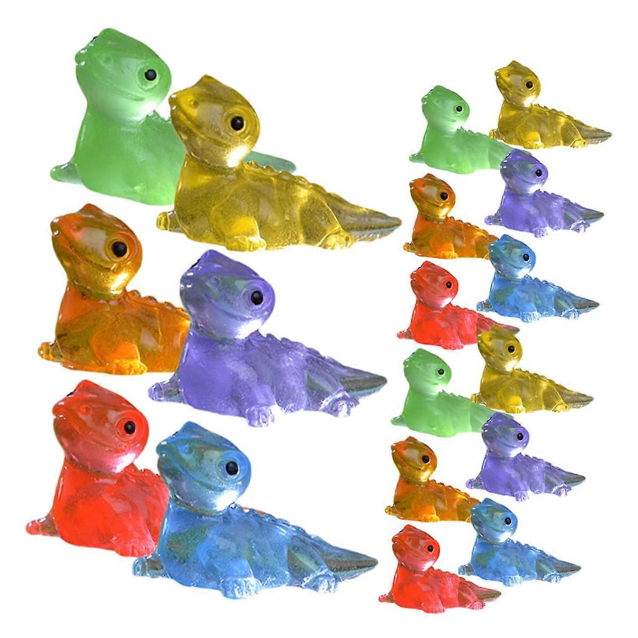 Miniature Lizard Figures 18-Piece Set – Resin Lizards for Mini Garden Decor, Durable Ceramics, 3D Style, Multi-Colored