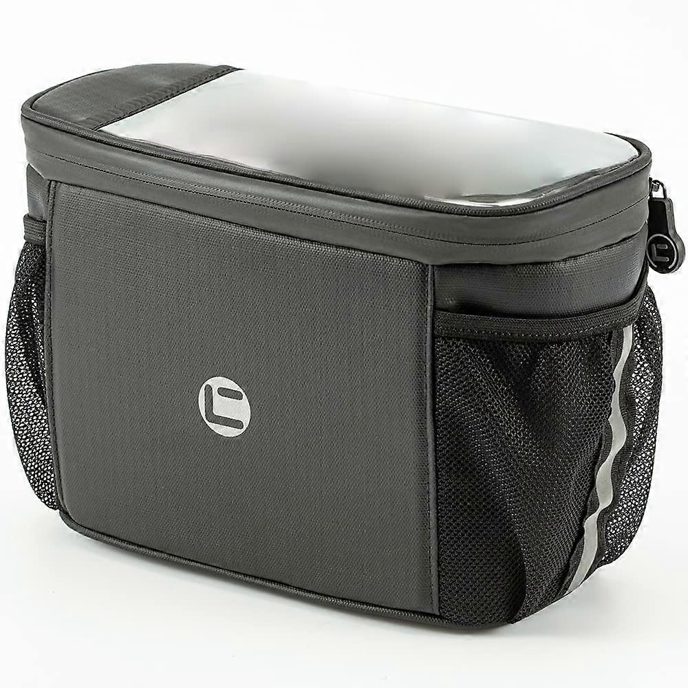 4L Waterproof Bicycle Handlebar Bag with Touchscreen, Insulated Compartment, Reflective Stripes, and Secure Mounting
