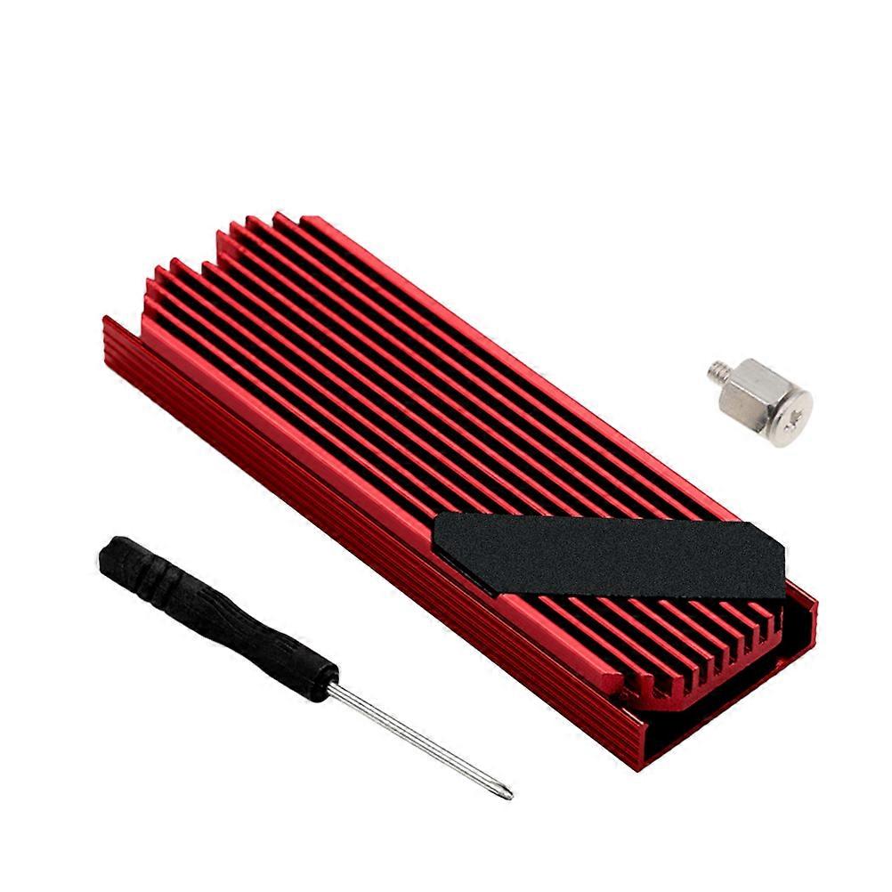 Aluminum Cooling Block M2 Ssd Cooler Tech Enthusiasts Heat Dissipation 73x25x05cm Red Degree Inclined Wind Guide Structure 1Set