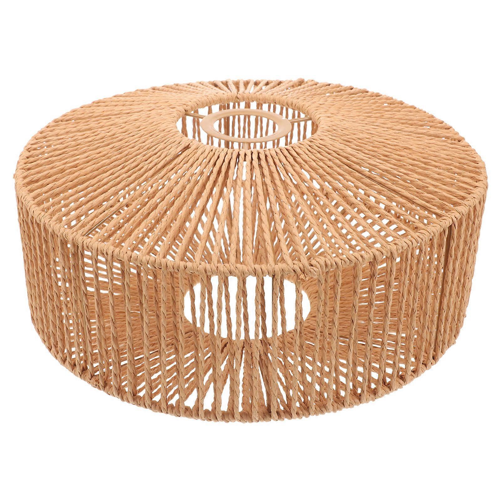 Vintage Paper Rope Woven Lamp Shade – Lightweight Decorative Ceiling Light Cover for Home, Restaurants, and Hotels – Easy Installation, Natural Warm