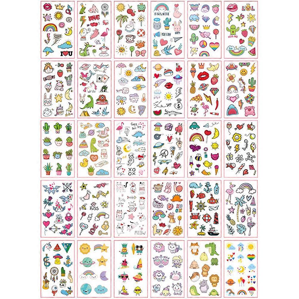Kawaii Sticker Sheets Lovely Washable Body Durable Easy to Apply Assorted Color 9.7x5.7cm 60 Sheets
