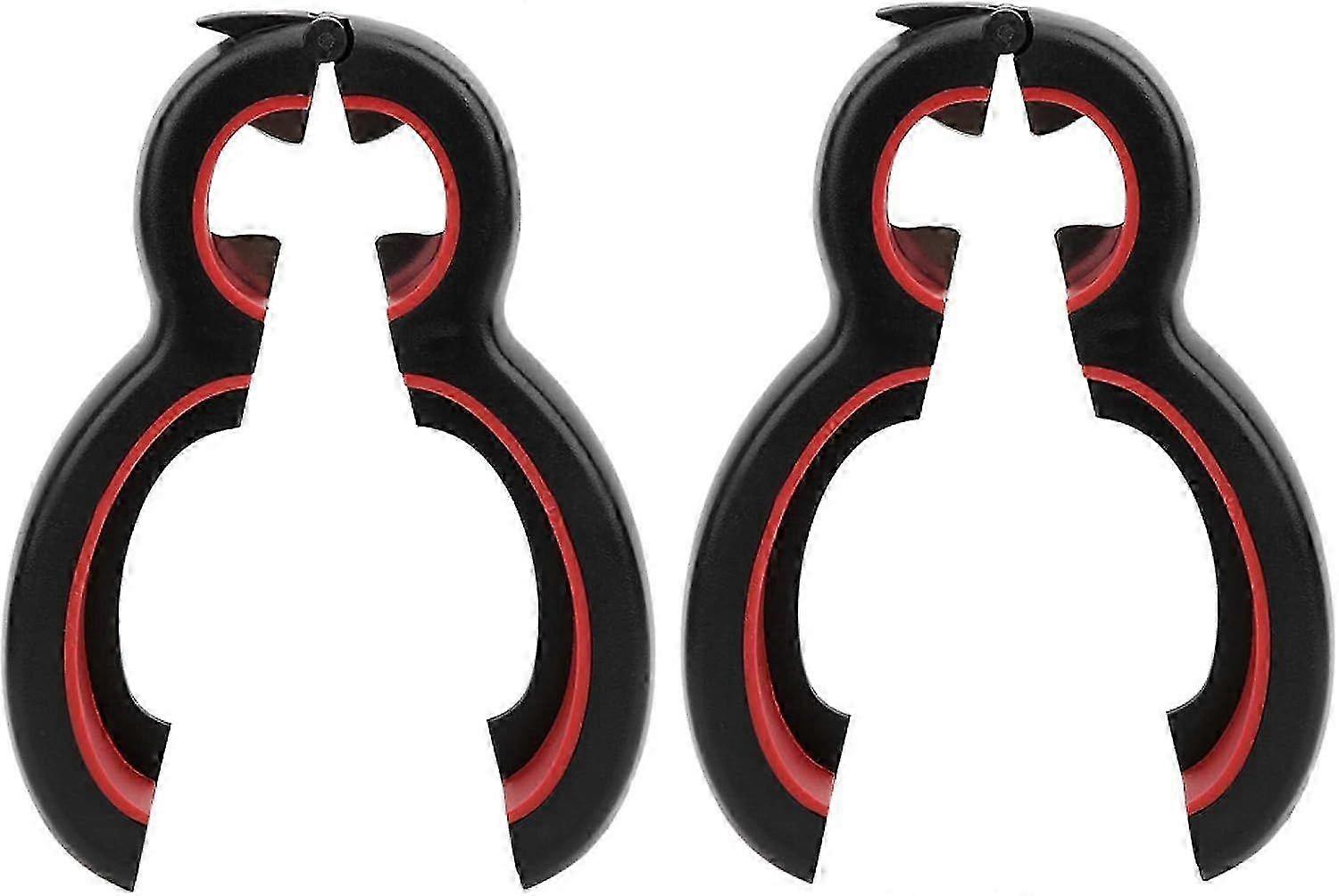 2 pcs New Black and Red Six in One Simple Can Opener Multi-Function Bottle Opener Creative Kitchen Tool