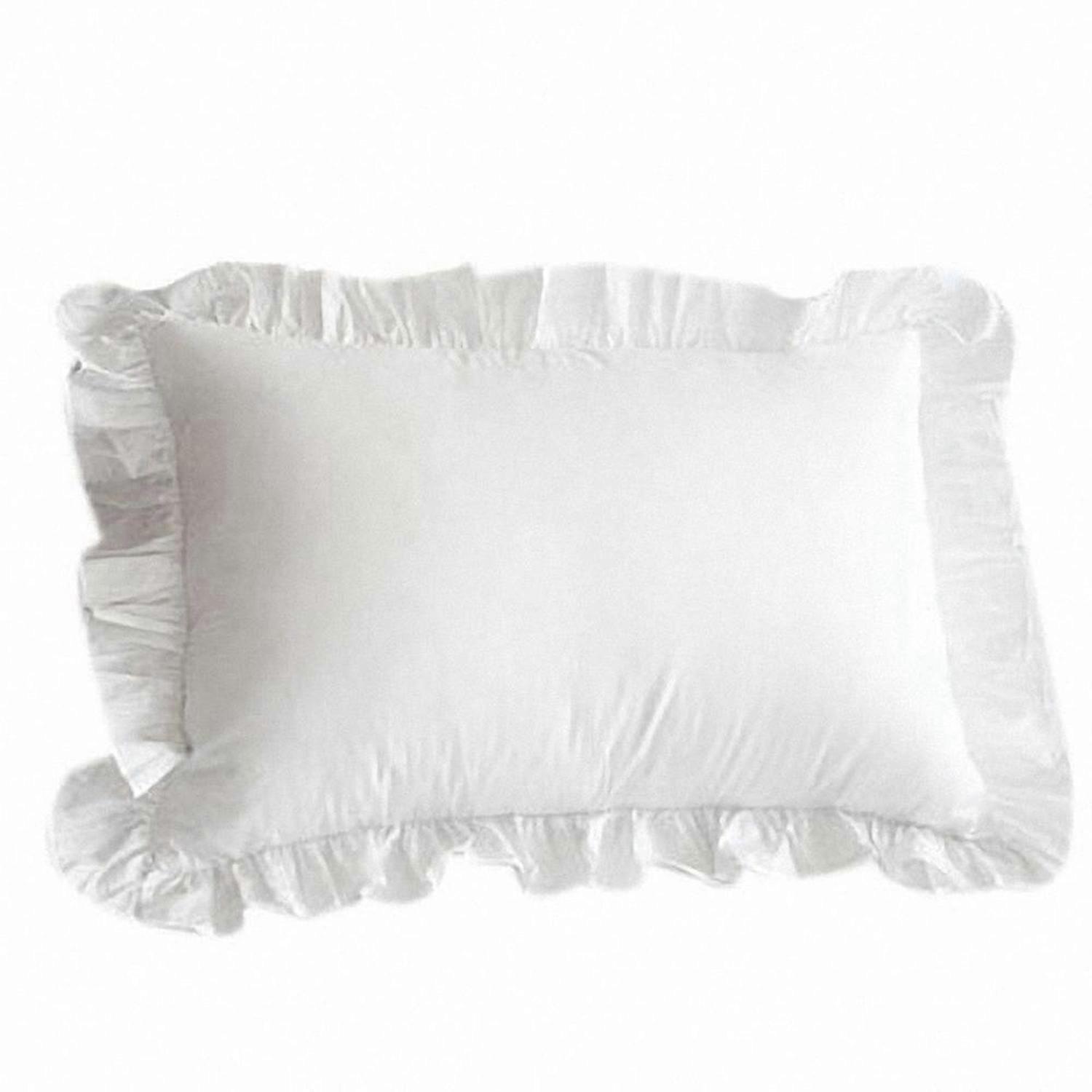 100% katoenen ruffle kussensloop gegolfde kussensloop witte kussensloop