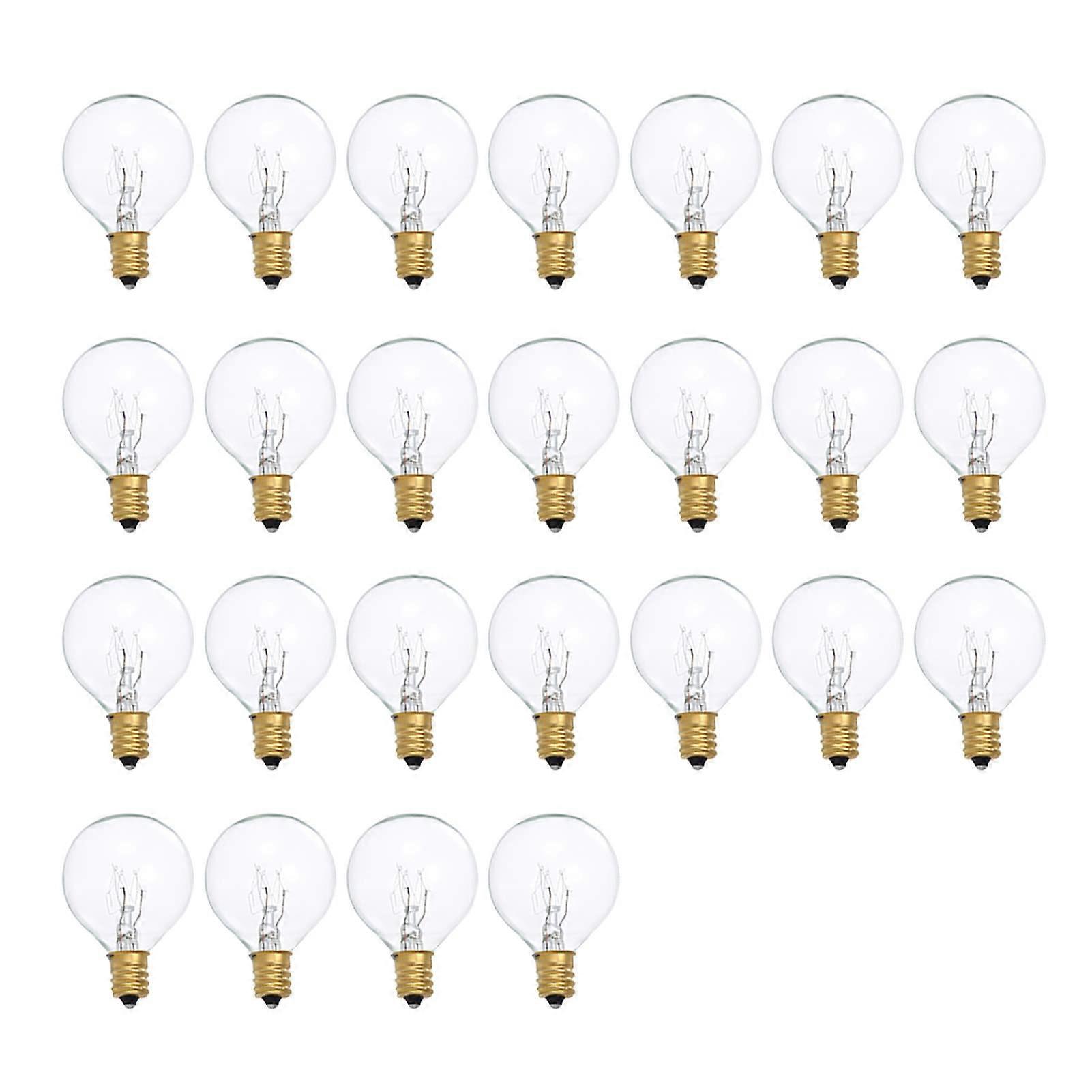 G40 Light Bulbs Replacement 7W Clear Globe E12 Base 220-240V Tungsten Bulbs for Indoor Outdoor Patio Decor Pack of 25