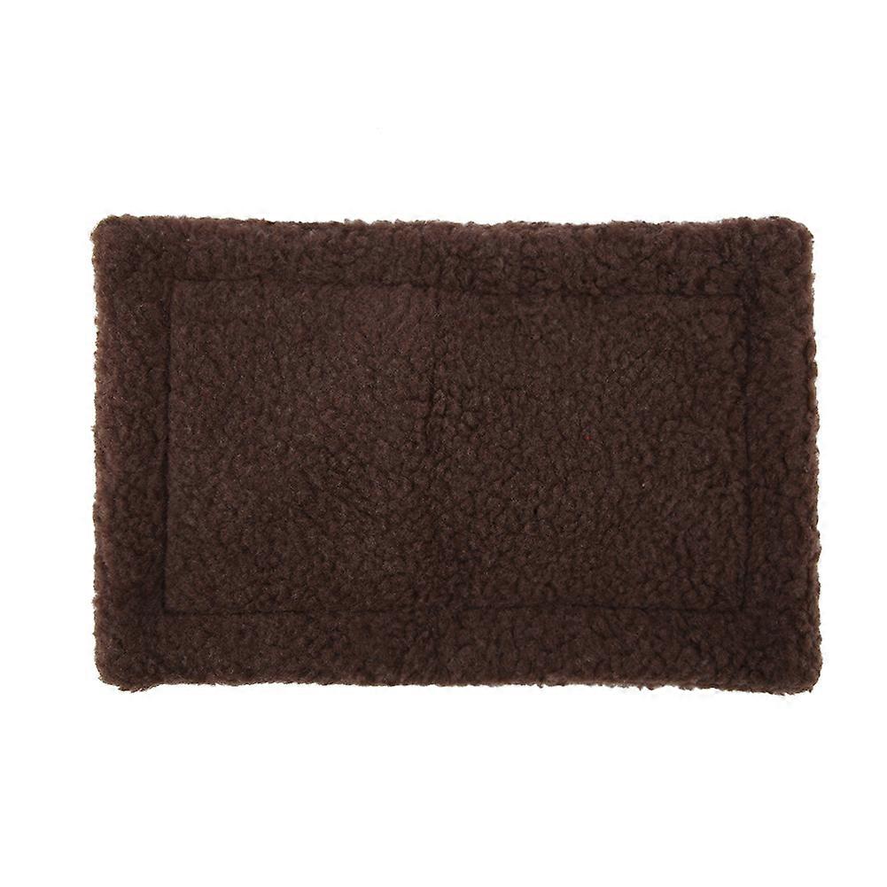 Hedgehog Guinea Pig Bed Mat Rectangular Plush Cushion Hamster Pet House Nest Dark Brown