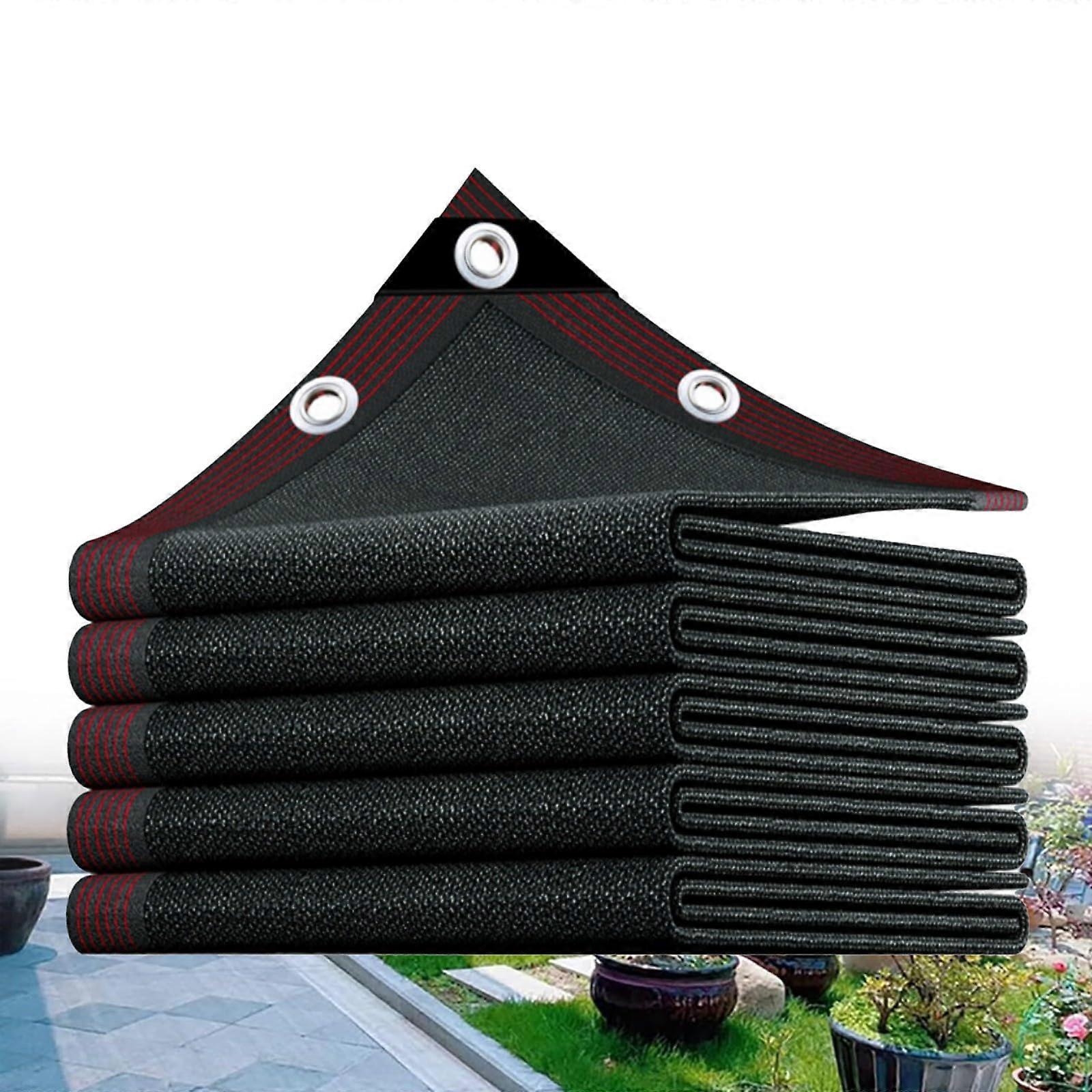Shade cloth for greenhouses, heavyduty garden shade net with reinforced corners (black, 4*4m)