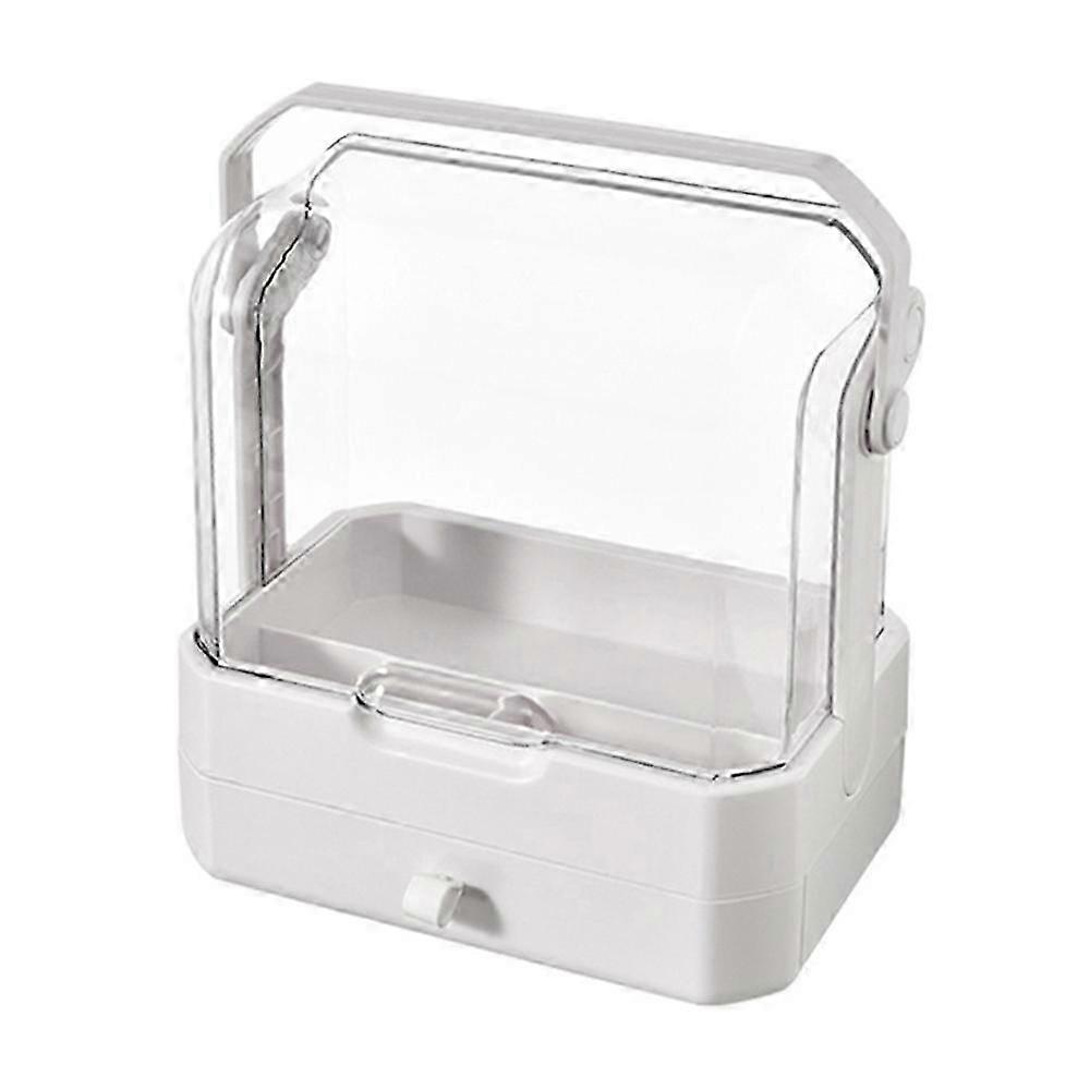 Dustproof Desktop Makeup and Skincare Products Storage Box with Handle and 1 Drawer