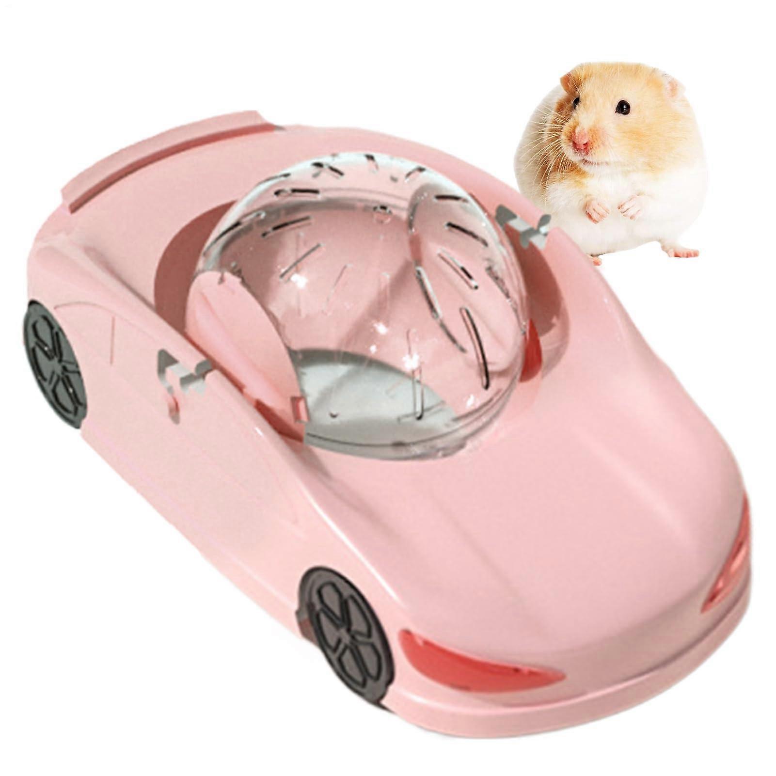 Hamster Exercise Ball  Silent Running Wheel Toy for Ferrets  Transparent Running Ball for Small Pets (Pink)