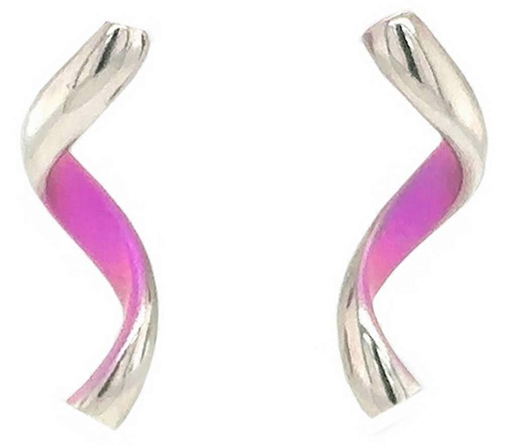 Ti2 Titanium Spiral Stud Earrings - Pink