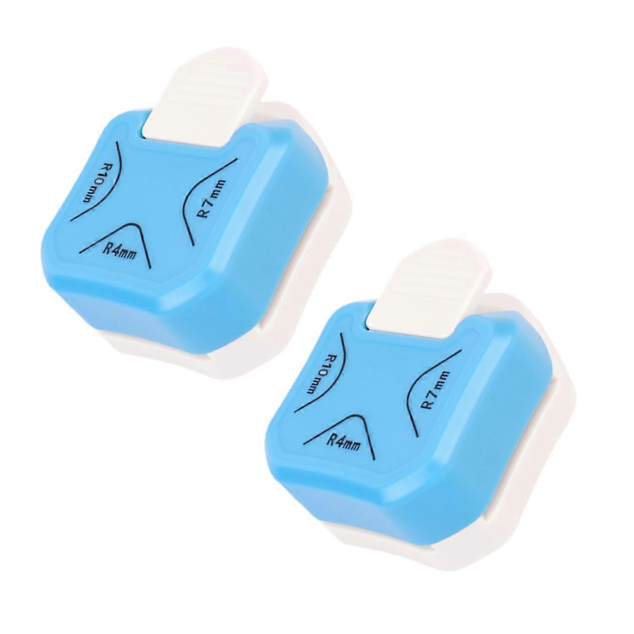 Set of 2 Beautiful Tilting Corner Cutters Round for Laminate Corner Punches Corner Round Edge Round Punch Shape Hole Punch for Crafts ABS Blue