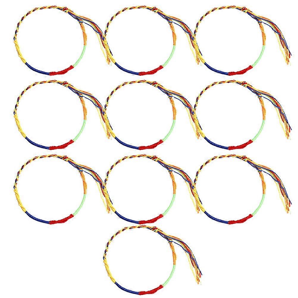 Delicate Wrist Chain Made of Chinlon for Wearing Assorted Color 10PCS