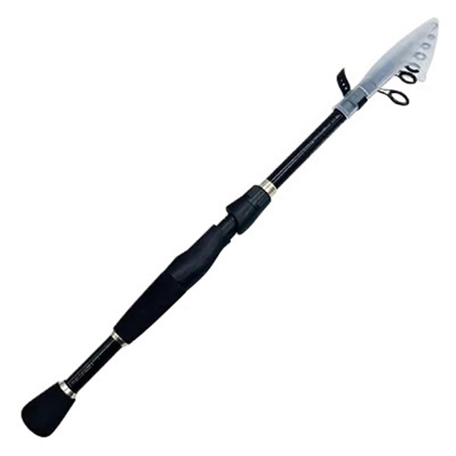 Black Spin Rod, 1.8m, carbon, telescopic, 1030g, baitcasting, lure