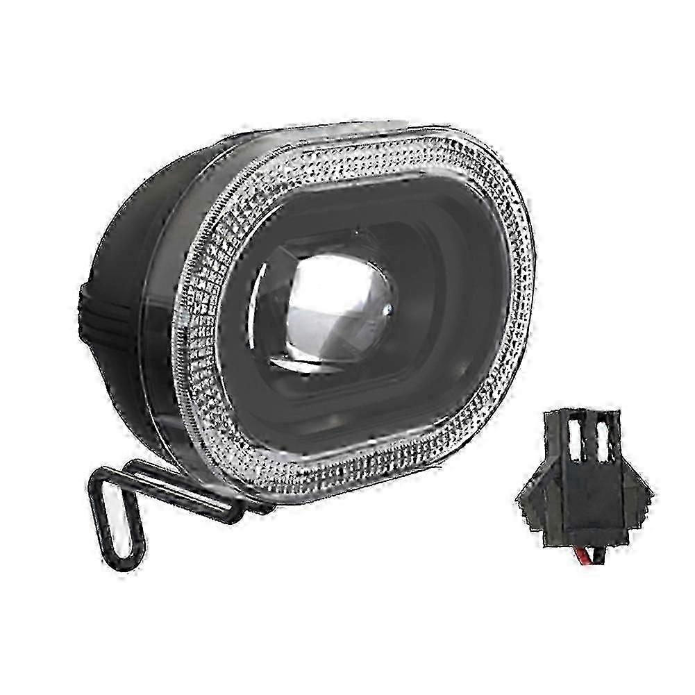 E-bike Led Headlight Dc12v-48v Ebike 2 Wires Sm Plug Front Lamp Light For Snowmobile Bike Scooter Motorcycle Accessories