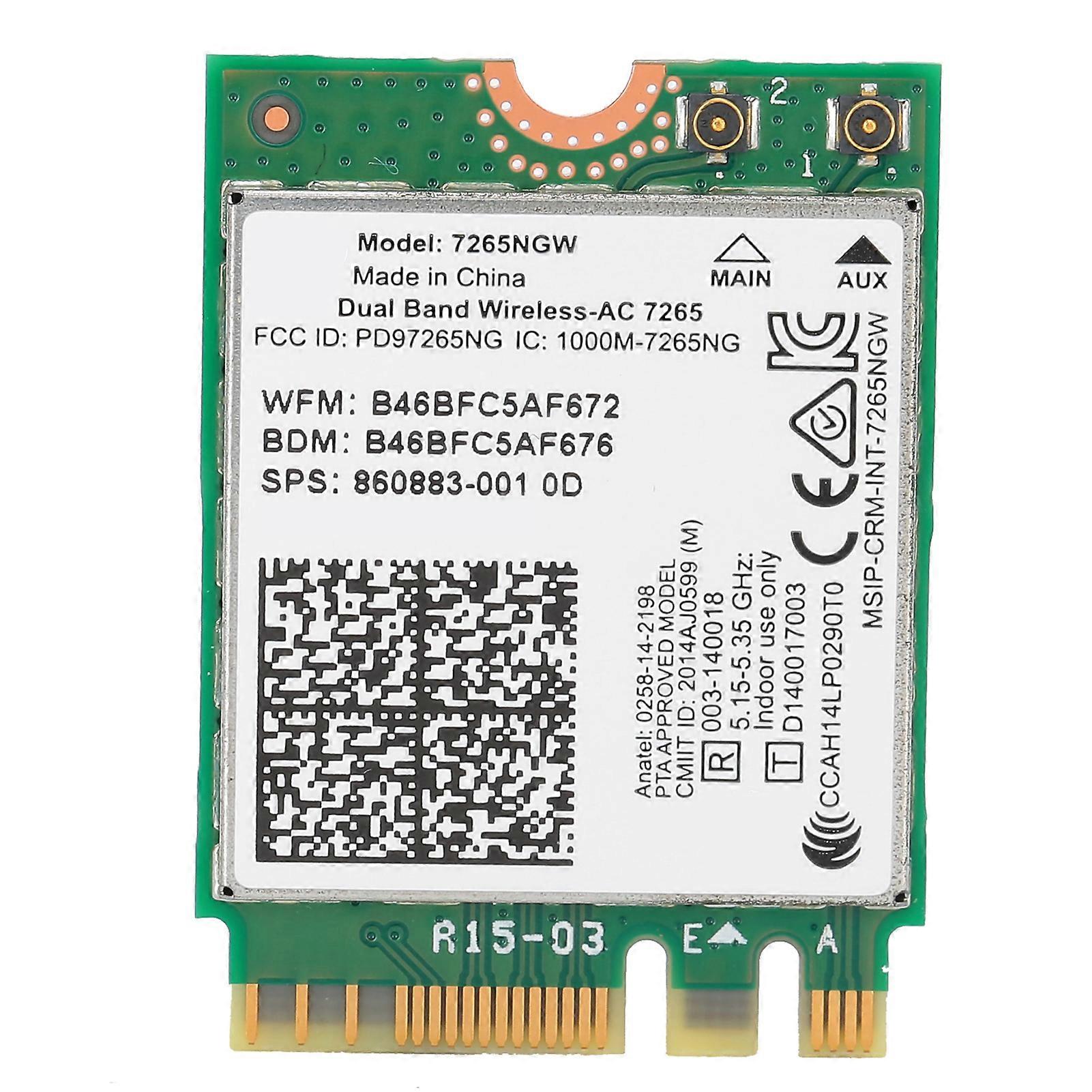 Wireless Network Card 7265NGW 7265AC Dual Band M.2 Interface Bluetooth 4.0 Computer Supplies