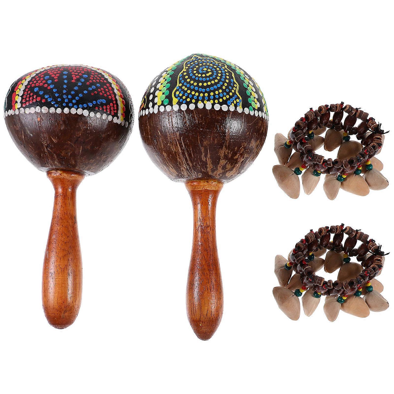 Kids Musical Instruments Maracas Shaker Rattles Hand Percussion For Stage Performances 1 Set