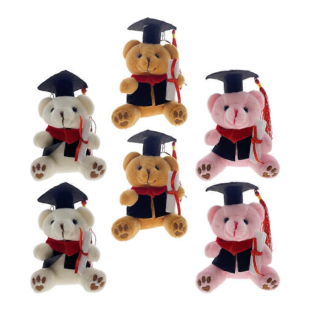 Aesthetic Keychain Stuffed Animals Key Chain Daily Use Bag Accessory Soft Toy Keyring 10CM 6Pcs