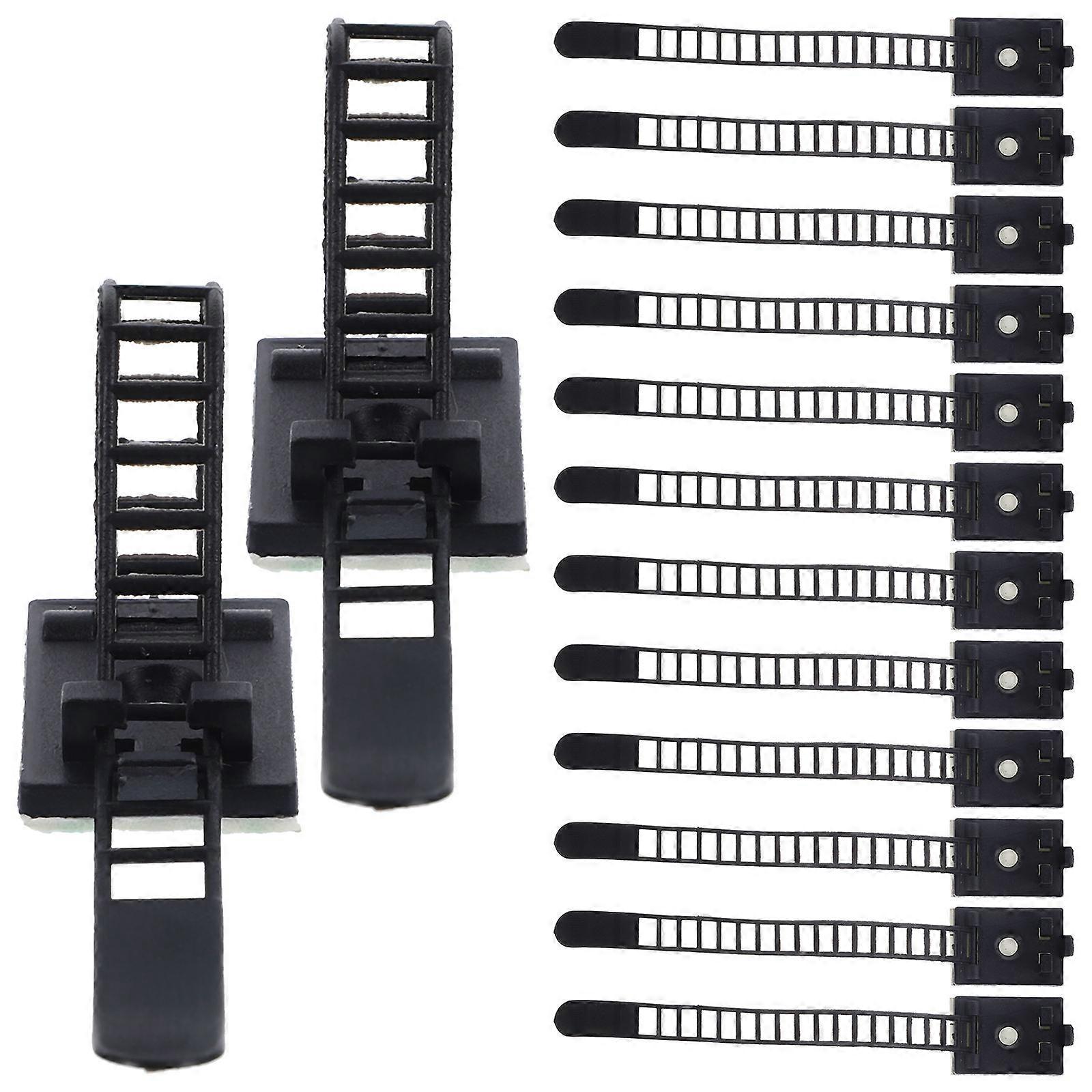 Adjustable Adhesive Cable Clips Wire Cord Management Clips Nylon Material Rectangular Clip 25Set