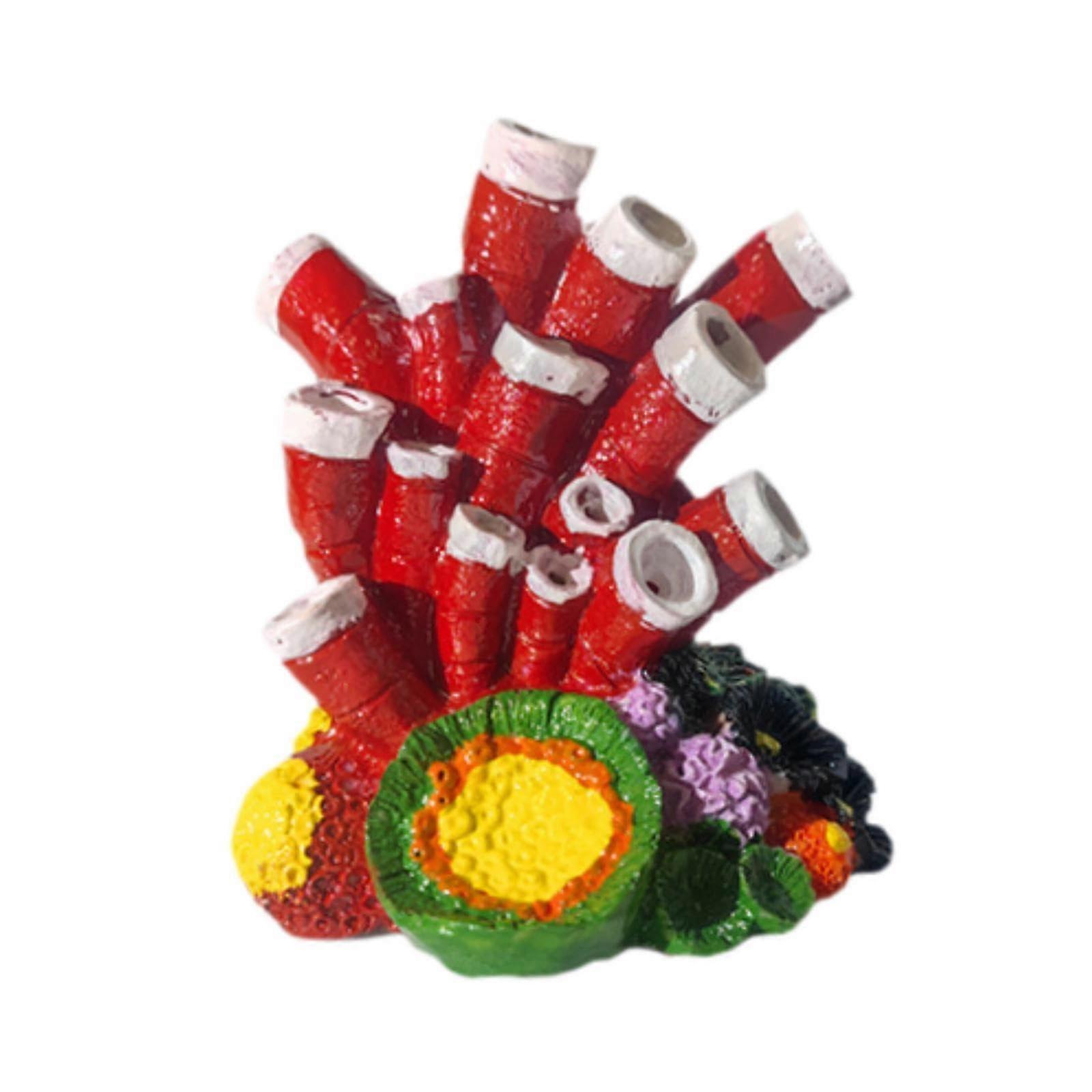 Coral Ornament for Hermit Crab Hideout in Aquarium, Red