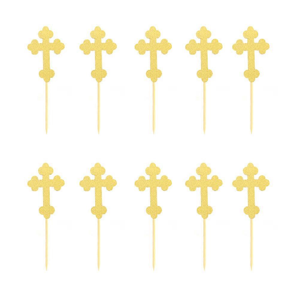 لطيف عيد ميلاد كب كيك توبرز عبر شكل لامع لقطات الورق ل 24 قطعة ذهبي