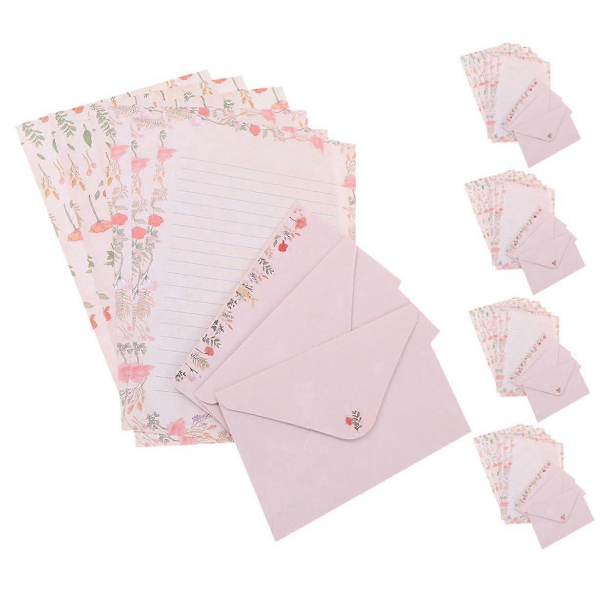 5 Sets Flower and Animal Letter Paper Set with Envelopes – Creative Writing Paper for Thank You Letters and Poems, Charming Design