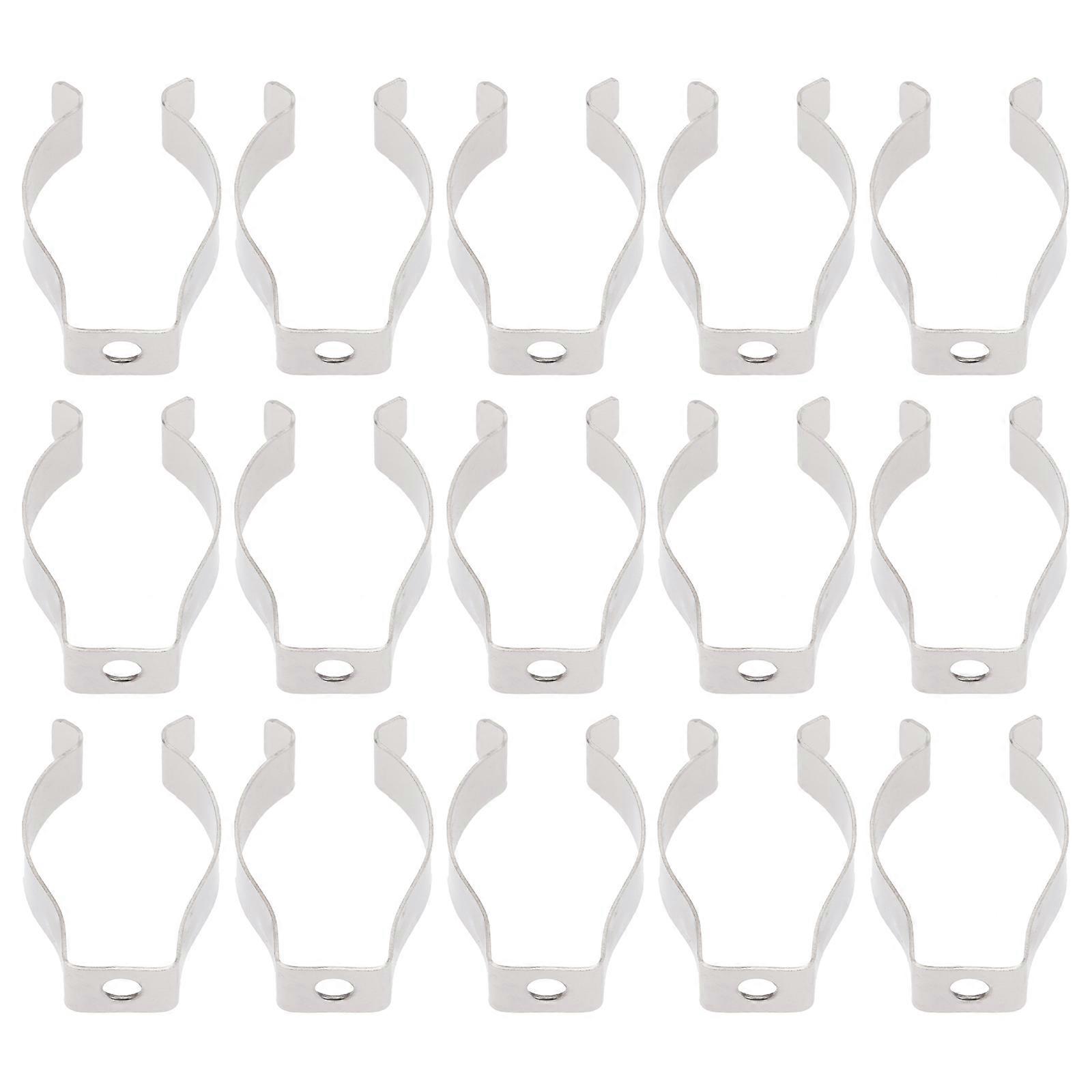 20pcs Metal Clamp U Clip Holder for LED Fluorescent Tube Mounting Durable Light Support Bracket Easy Installation Secure Fixation