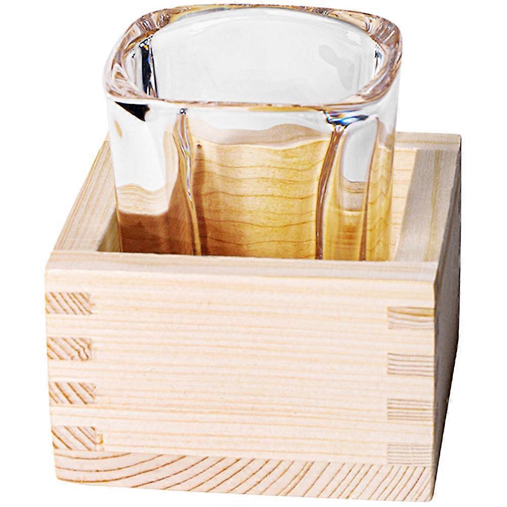 Household Sake Cups Square Material Wooden Box Included Dishwasher Safe 1Set