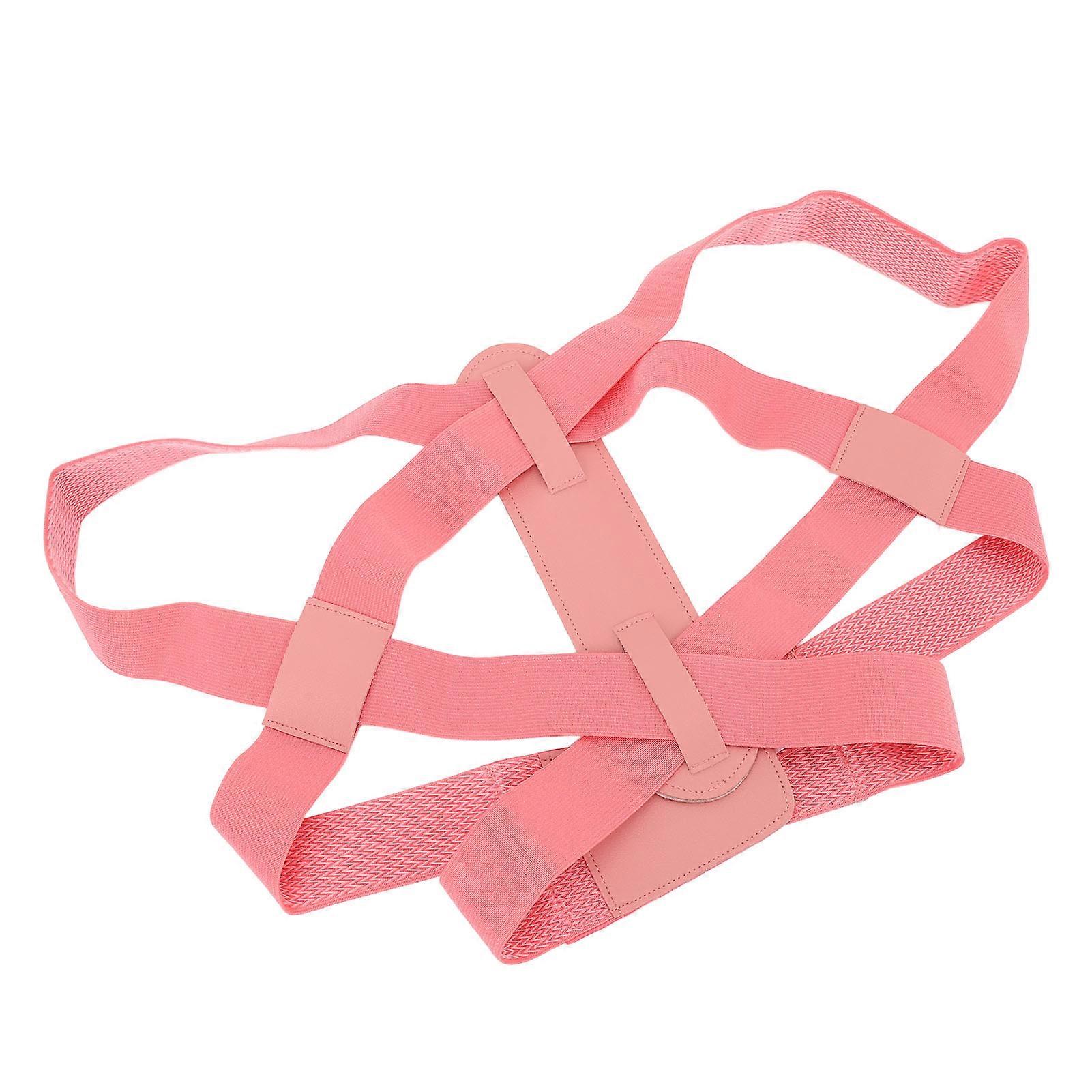 Posture Corrector Adjustable Clavicle Support Double Fixation Comfortable Adjustable Upper Back Brace Pink S