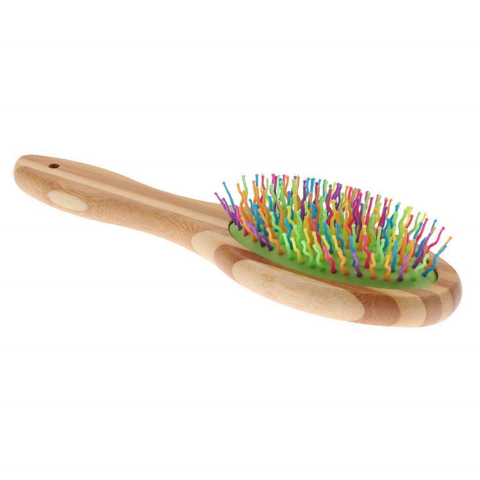 Wooden Grooming Comb With Ergonomic Handle And Colorful Pins For Dogs And Cats Detangles Knots Pet Grooming Tool