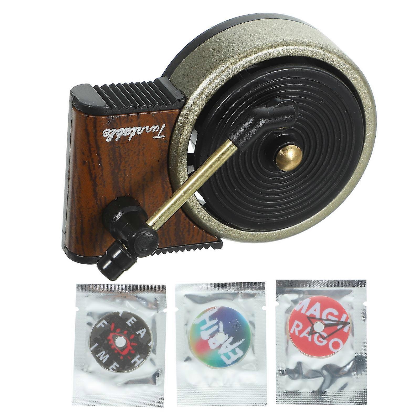 Record Player Car Air Freshener Aromatherapy Record Player Driving Odor 1Set