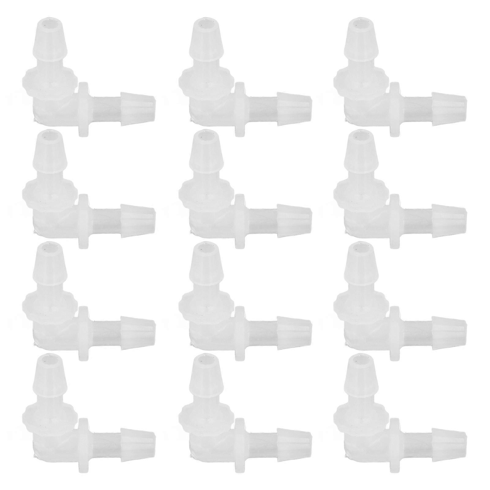 12Pcs Plastic Hose Barb Fitting Elbow L Right Angle Equal Diameter Barbed Splicer Joint Adapter 5.6mm