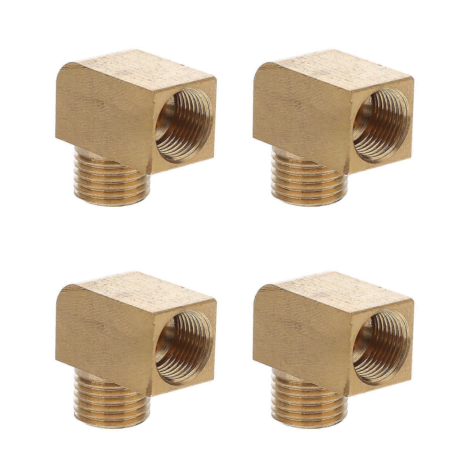 Elbow Fitting Copper Hose Connector Industrial Use Thread Connectors 4Pcs