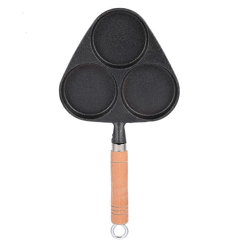Black Cast Iron Egg Frying Pan with Nonstick Coating for Home Use Versatile Design 7.5 inch