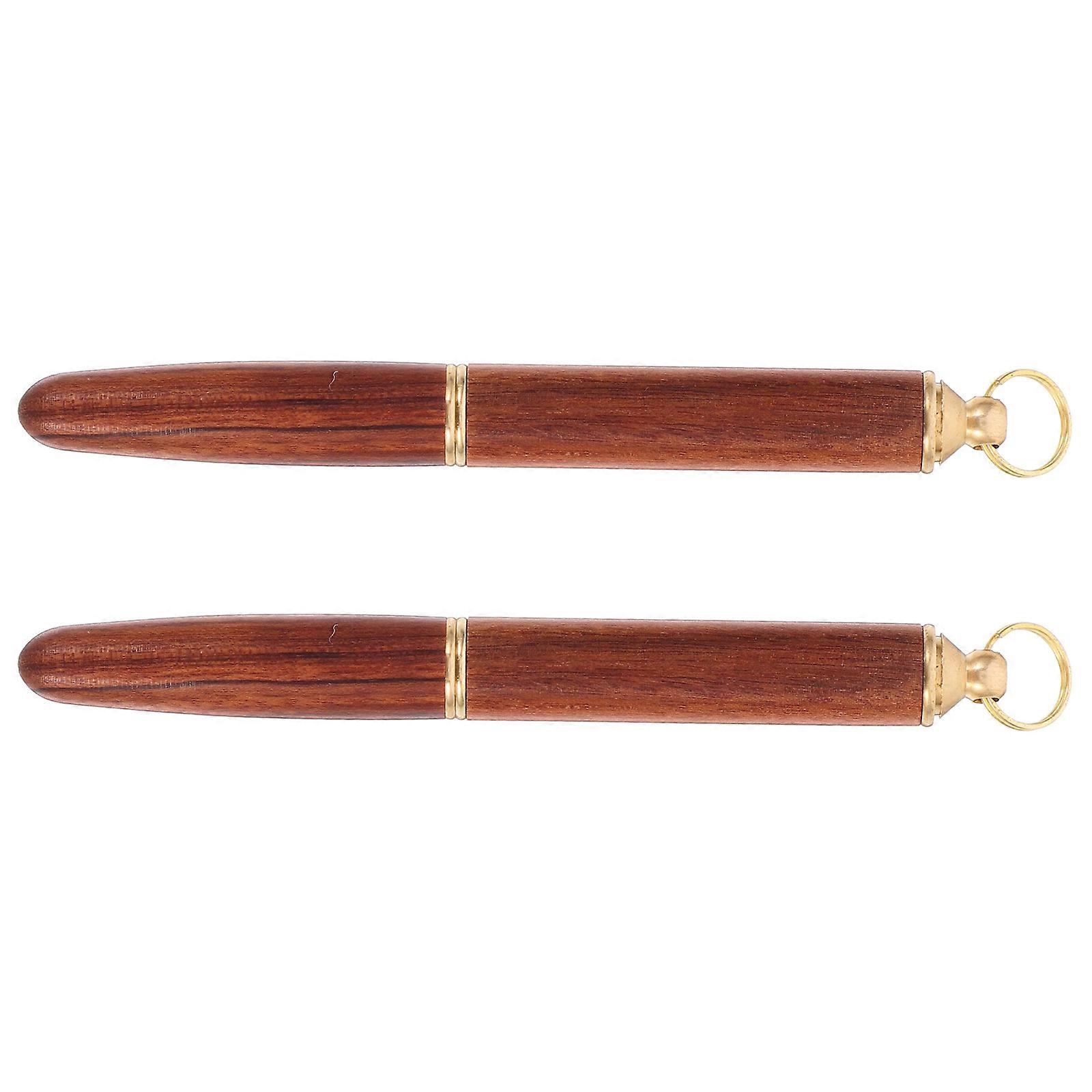 Durable Ear Cleaner with Elegant Design and Keychain Convenience for Home Use 2pcs Wooden Brass Steel Light Brown